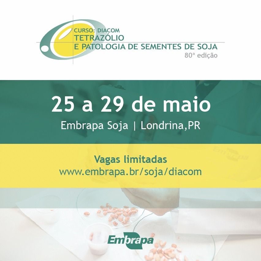 Curso DIACOM de Tetrazólio e Patologia de Sementes ocorrerá na última semana de Maio