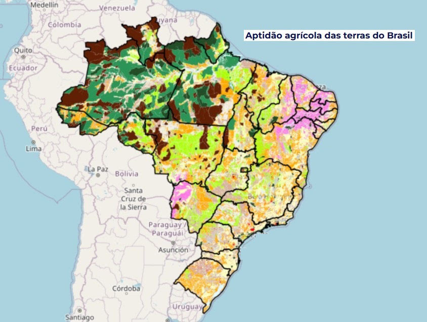 Novo mapa nacional mostra onde há maior potencial para agricultura no Brasil