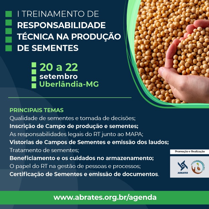 I Treinamento de responsabilidade técnica na produção de sementes I Treinamento de responsabilidade técnica na produção de sementes